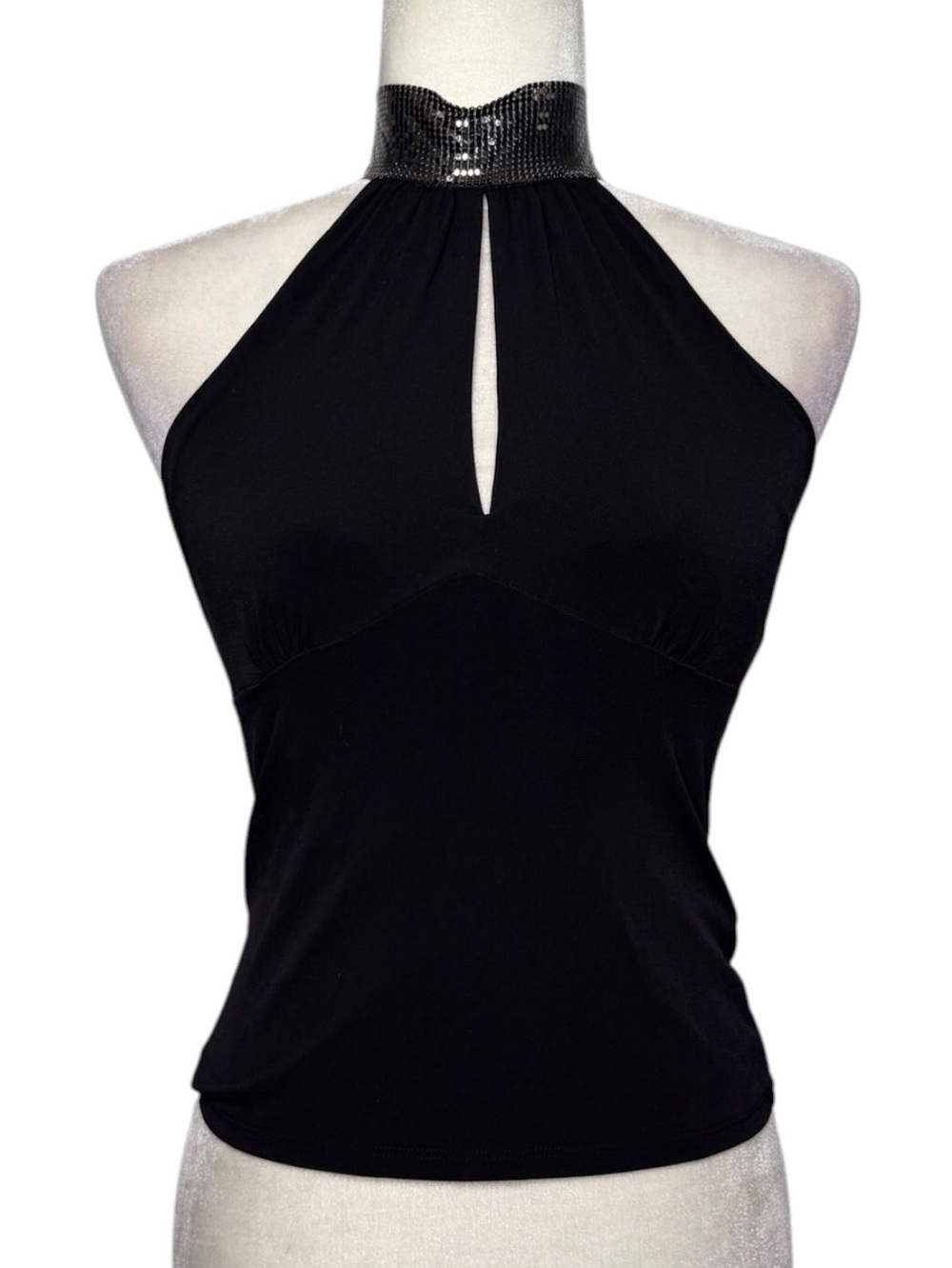 Y2K 2000s Express Open Back Club Top with Chainmail Neckline